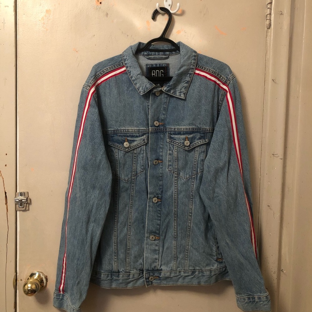 BDG Painted Side Stripped Trucker Jacket
